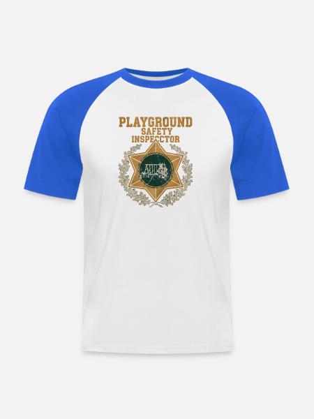 Spielplatz Sicherheitsinspektor Abzeichen - Männer Baseball-T-Shirt - Weiß/Royalblau