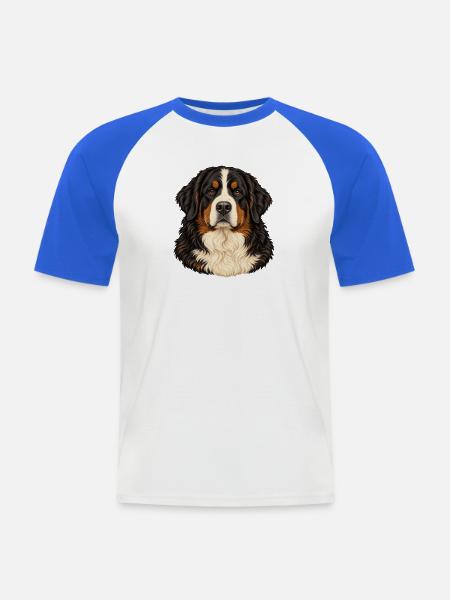 Berner Sennenhund – Treuer Blick - Männer Baseball-T-Shirt - Weiß/Royalblau