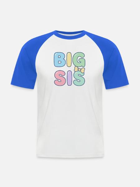 große Schwester - Männer Baseball-T-Shirt - Weiß/Royalblau