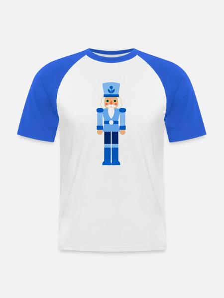 Nussknacker Weihnachten blau - Männer Baseball-T-Shirt - Weiß/Royalblau