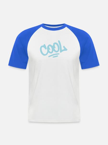 COOL Pastel Blue Graffiti - Männer Baseball-T-Shirt - Weiß/Royalblau