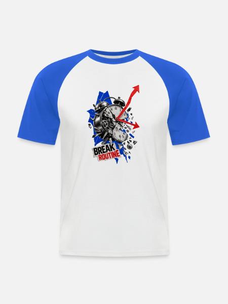 Routine durchbrechen Uhrbruch - Männer Baseball-T-Shirt - Weiß/Royalblau