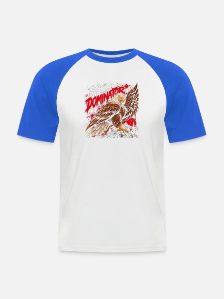 Sky Dominator Adler - Männer Baseball-T-Shirt - Weiß/Royalblau