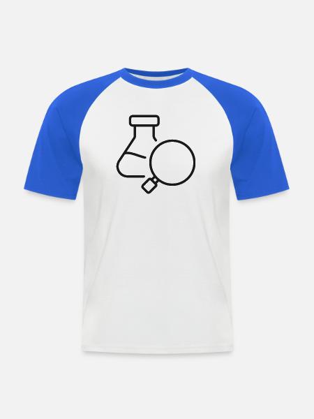 Laboranalyse-Wissenschaftssymbol - Männer Baseball-T-Shirt - Weiß/Royalblau