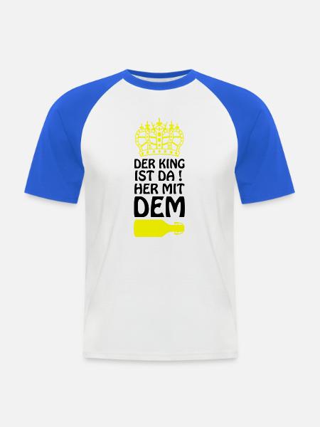 Königliche Silhouette Bier - Männer Baseball-T-Shirt - Weiß/Royalblau