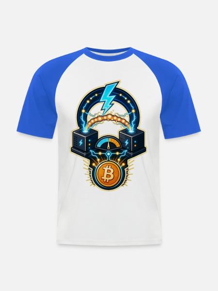Bitcoin Lightning Kanal Knoten Routing - Männer Baseball-T-Shirt - Weiß/Royalblau