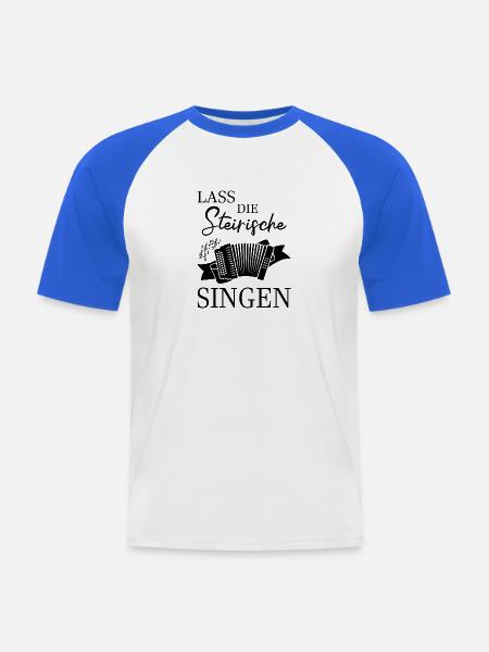 Ziehharmonika Lass Die Singen Steirische - Männer Baseball-T-Shirt - Weiß/Royalblau