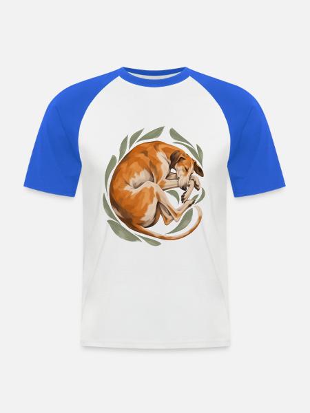 Der Hund schläft - Männer Baseball-T-Shirt - Weiß/Royalblau