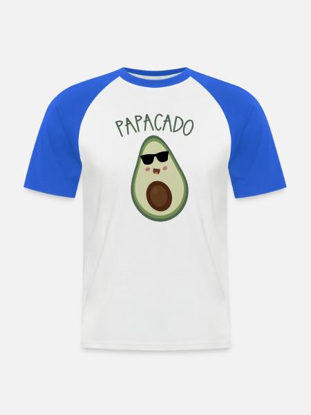 Papacado Avocado Sonnenbrille - Männer Baseball-T-Shirt - Weiß/Royalblau