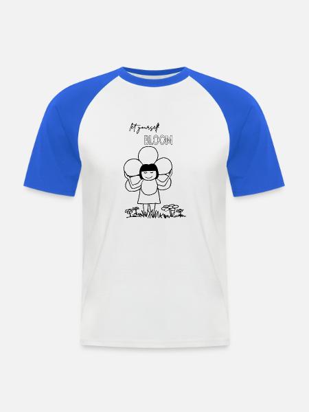 Let yourself BLOOM - Männer Baseball-T-Shirt - Weiß/Royalblau
