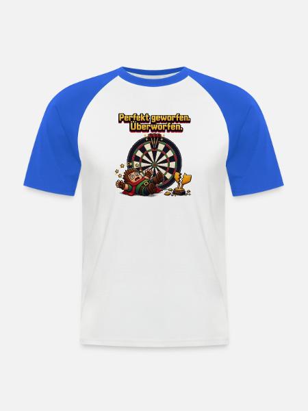Perfekt getroffen Überworfen - Männer Baseball-T-Shirt - Weiß/Royalblau