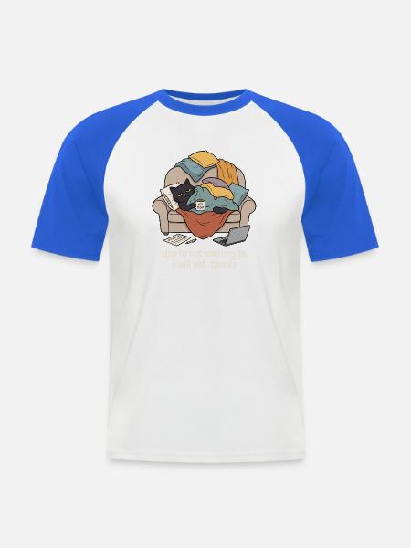 Katzensofa Prokrastination Humor - Männer Baseball-T-Shirt - Weiß/Royalblau