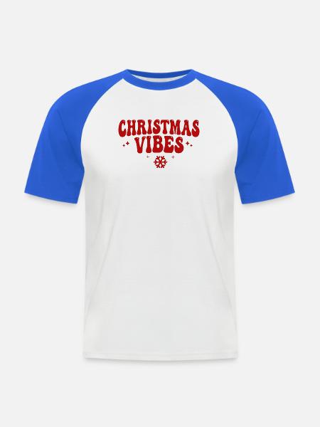 Weihnachtsatmosphäre - Männer Baseball-T-Shirt - Weiß/Royalblau