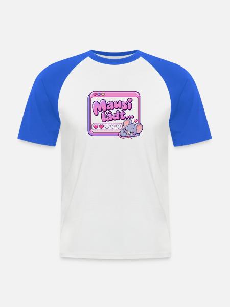 Mausi lädt Y2K - Männer Baseball-T-Shirt - Weiß/Royalblau