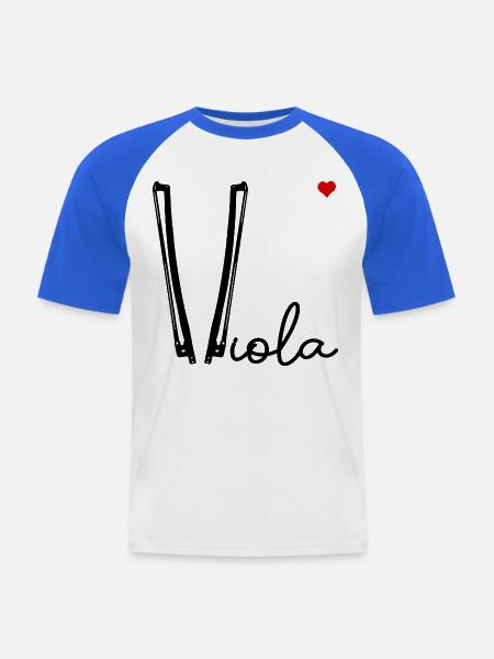 Viola-Bogen-Liebe - Männer Baseball-T-Shirt - Weiß/Royalblau