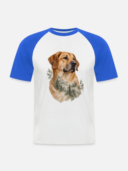 Sarabi - Männer Baseball-T-Shirt - Weiß/Royalblau