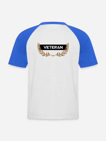 Veteran Ehrung Schild - Männer Baseball-T-Shirt - Weiß/Royalblau
