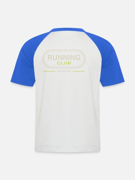 Running Club  - Männer Baseball-T-Shirt - Weiß/Royalblau