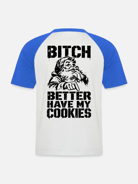 Lustiger Weihnachtsspruch mit Santa - Männer Baseball-T-Shirt - Weiß/Royalblau