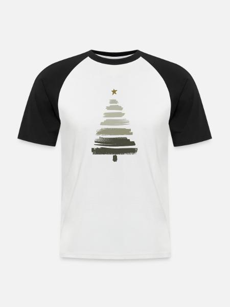 Christmas Tree - Men's Baseball T-Shirt - white/black