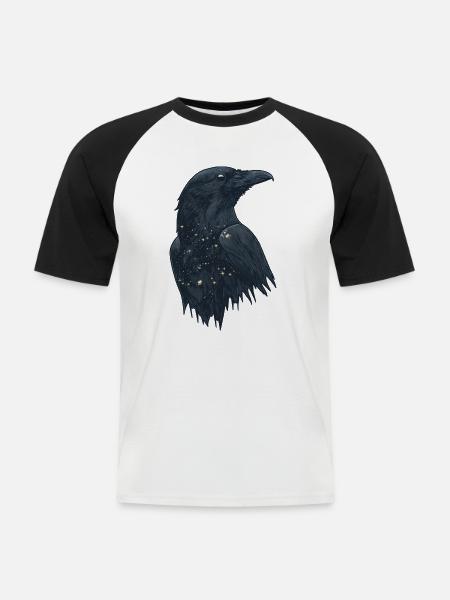 Raven - Men's Baseball T-Shirt - white/black