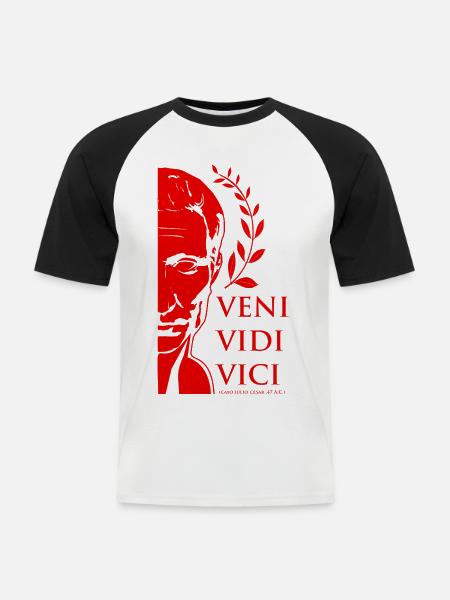 César 4 - T-shirt baseball manches courtes Homme - blanc/noir