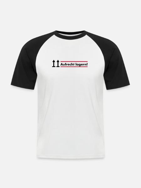 aufrecht lagern - Männer Baseball-T-Shirt - Weiß/Schwarz