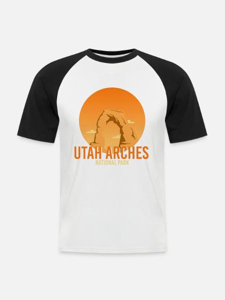 Utah Nationalpark - Männer Baseball-T-Shirt - Weiß/Schwarz