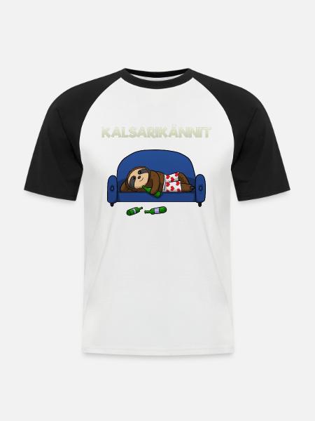 Kalsarikännit - Männer Baseball-T-Shirt - Weiß/Schwarz