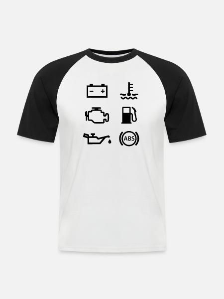 Autolichter - Männer Baseball-T-Shirt - Weiß/Schwarz