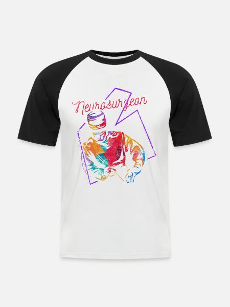 Kluge Neurochirurgin Nervensystem - Männer Baseball-T-Shirt - Weiß/Schwarz