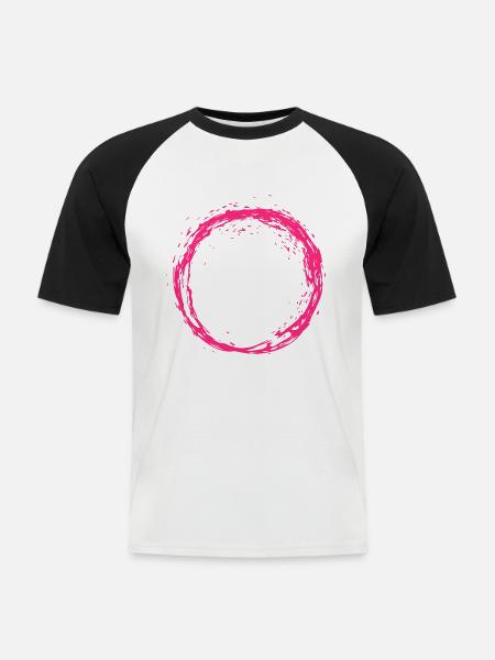 Circle pink - Men's Baseball T-Shirt - white/black