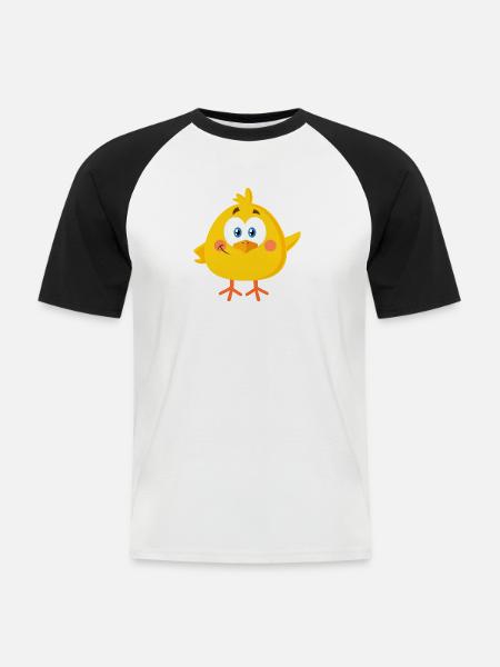 Little chick - Men's Baseball T-Shirt - white/black