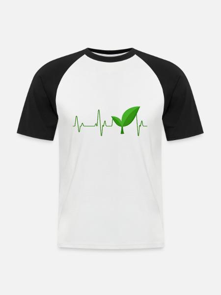 Vegan - Männer Baseball-T-Shirt - Weiß/Schwarz