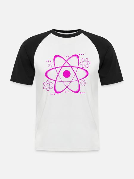 Physiker - Männer Baseball-T-Shirt - Weiß/Schwarz