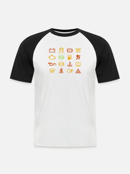Car indicator lights - Men's Baseball T-Shirt - white/black