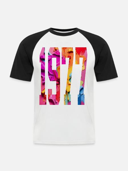 BUNT 49TH BIRTHDAY 1977 - Men's Baseball T-Shirt - white/black