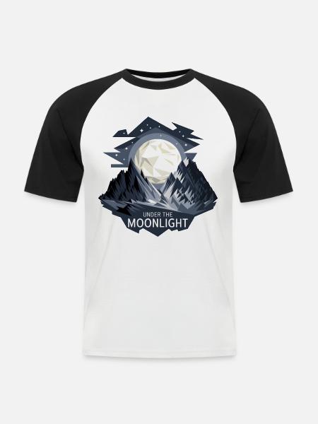 Under The Moonlight - Men's Baseball T-Shirt - white/black