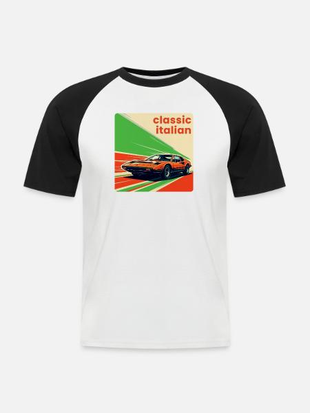 Classic Italian Sportscar - Men's Baseball T-Shirt - white/black