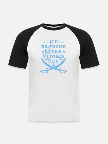 Lac de vitamines - T-shirt baseball manches courtes Homme - blanc/noir