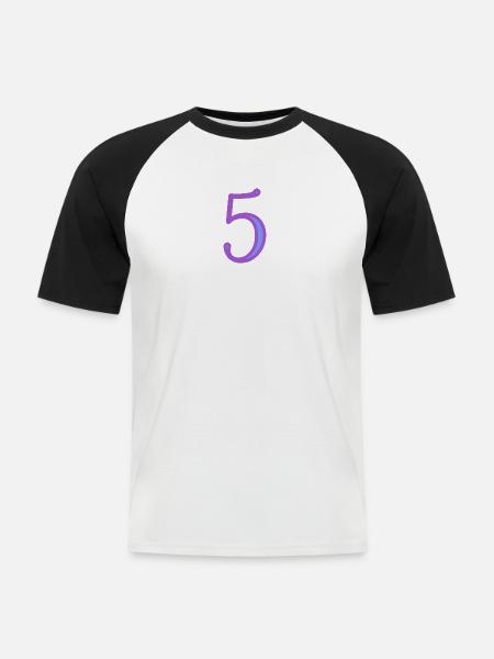 5. CINQ - T-shirt baseball manches courtes Homme - blanc/noir