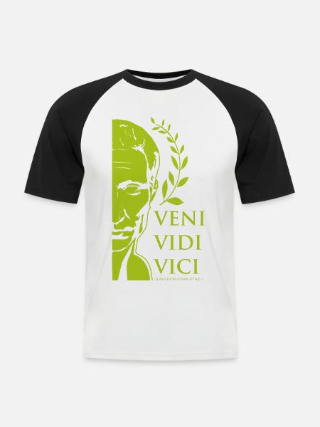 César vert - T-shirt baseball manches courtes Homme - blanc/noir