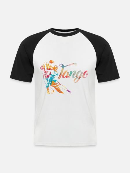 Leidenschaftlicher Tango Buenos Aires - Männer Baseball-T-Shirt - Weiß/Schwarz