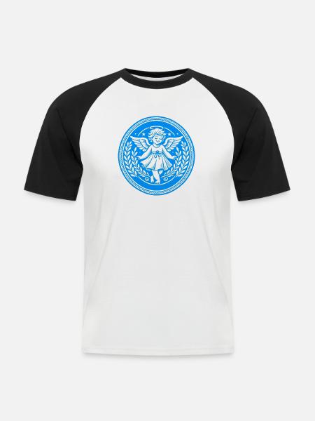 Guardian Angel Logo - Men's Baseball T-Shirt - white/black