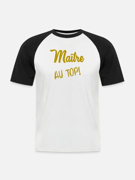 MASTER. MASTER - Men's Baseball T-Shirt - white/black
