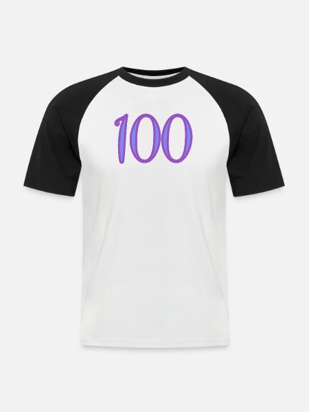 100 - T-shirt baseball manches courtes Homme - blanc/noir