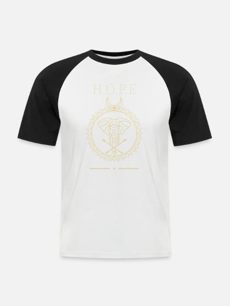 H.O.P.E - Männer Baseball-T-Shirt - Weiß/Schwarz