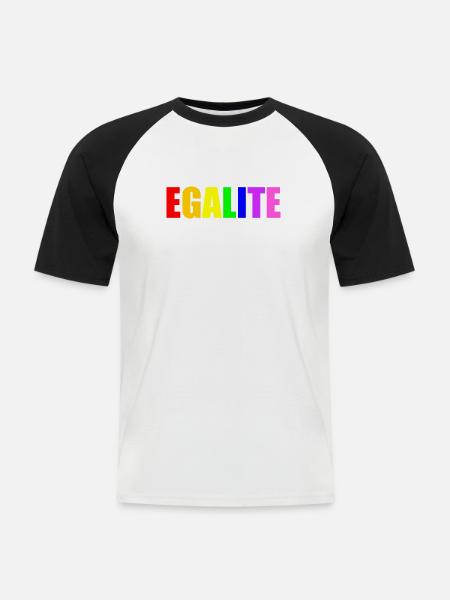 Equality - Men's Baseball T-Shirt - white/black
