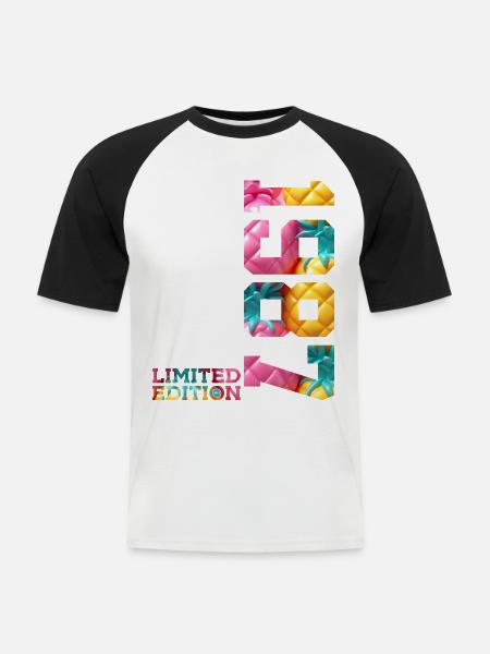 39TH BIRTHDAY LIMITED EDITION 1987 - Men's Baseball T-Shirt - white/black