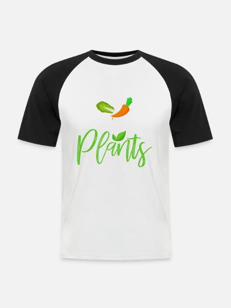 Vegan - Men's Baseball T-Shirt - white/black